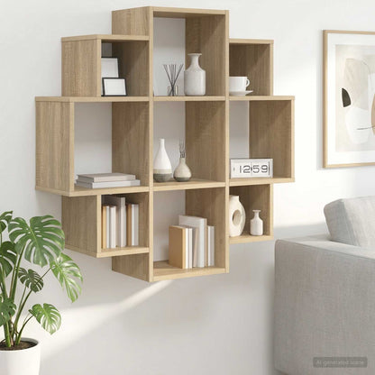Scaffale da parete Rovere Sonoma 90 x 25 x 90 cm