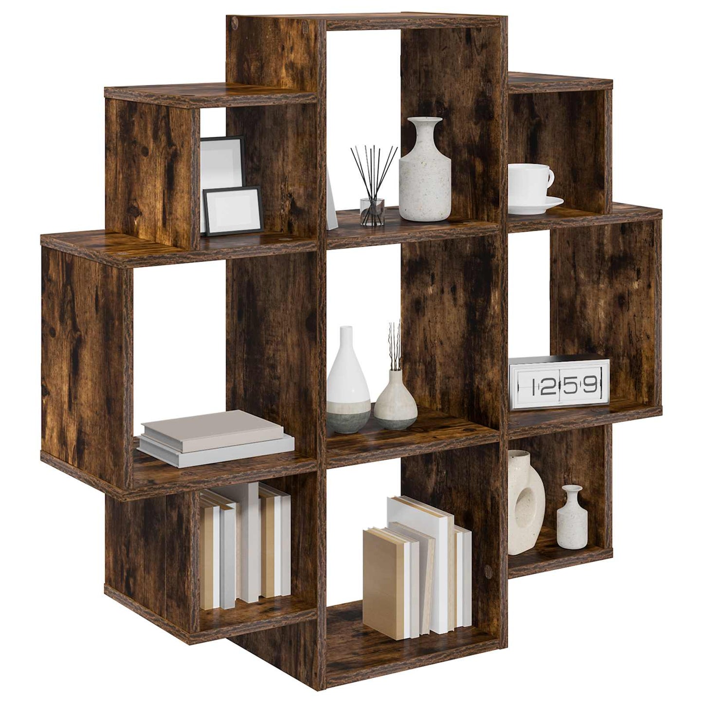 Scaffale da parete Rovere Fumo 90 x 25 x 90 cm | homemem39