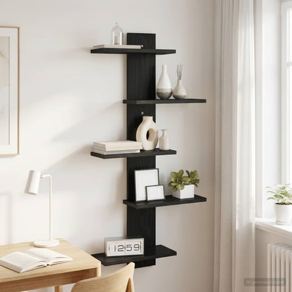 Mensola a muro flottante Rovere Nero 48,5 x 15 x 101 cm | homemem39