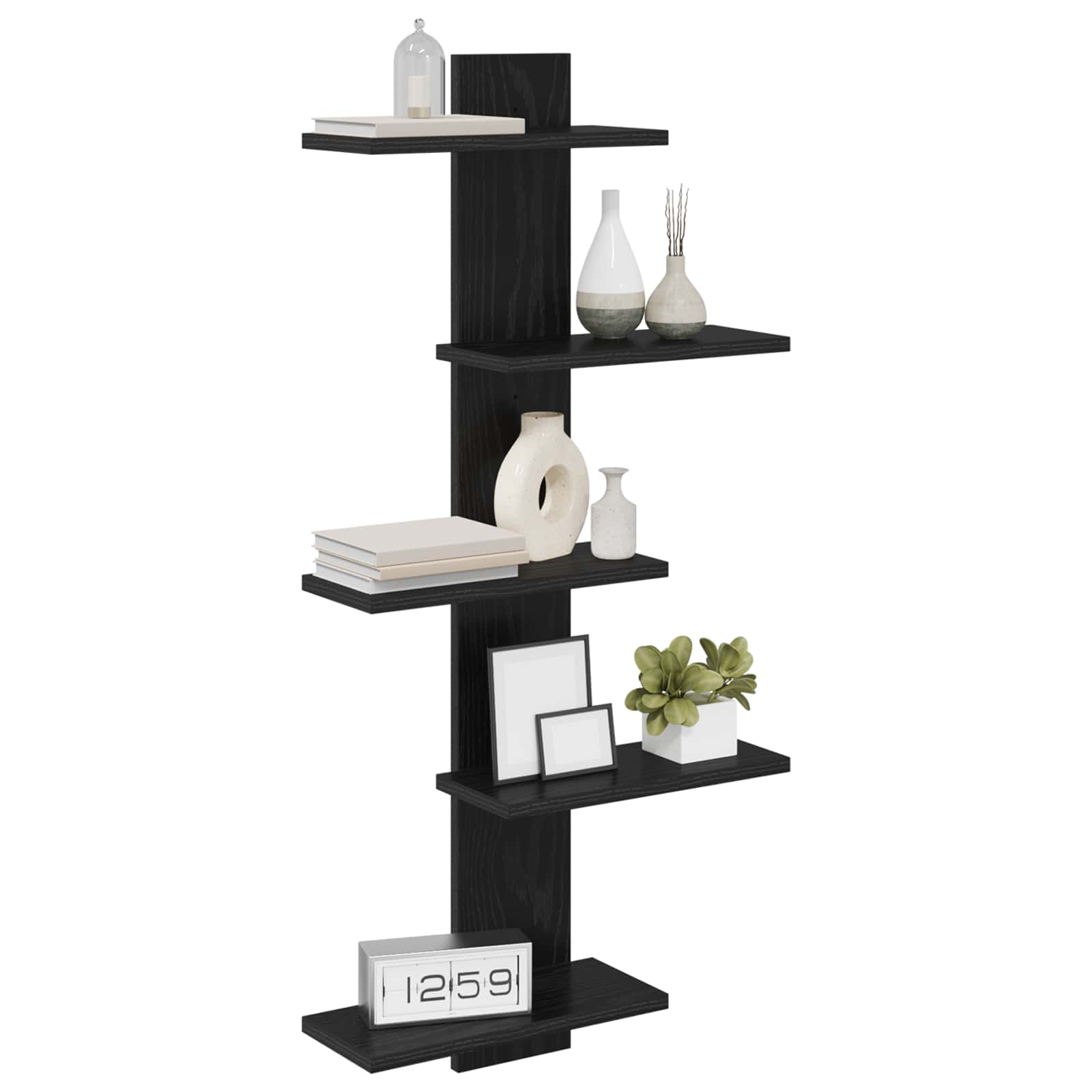 Mensola a muro flottante Rovere Nero 48,5 x 15 x 101 cm | homemem39