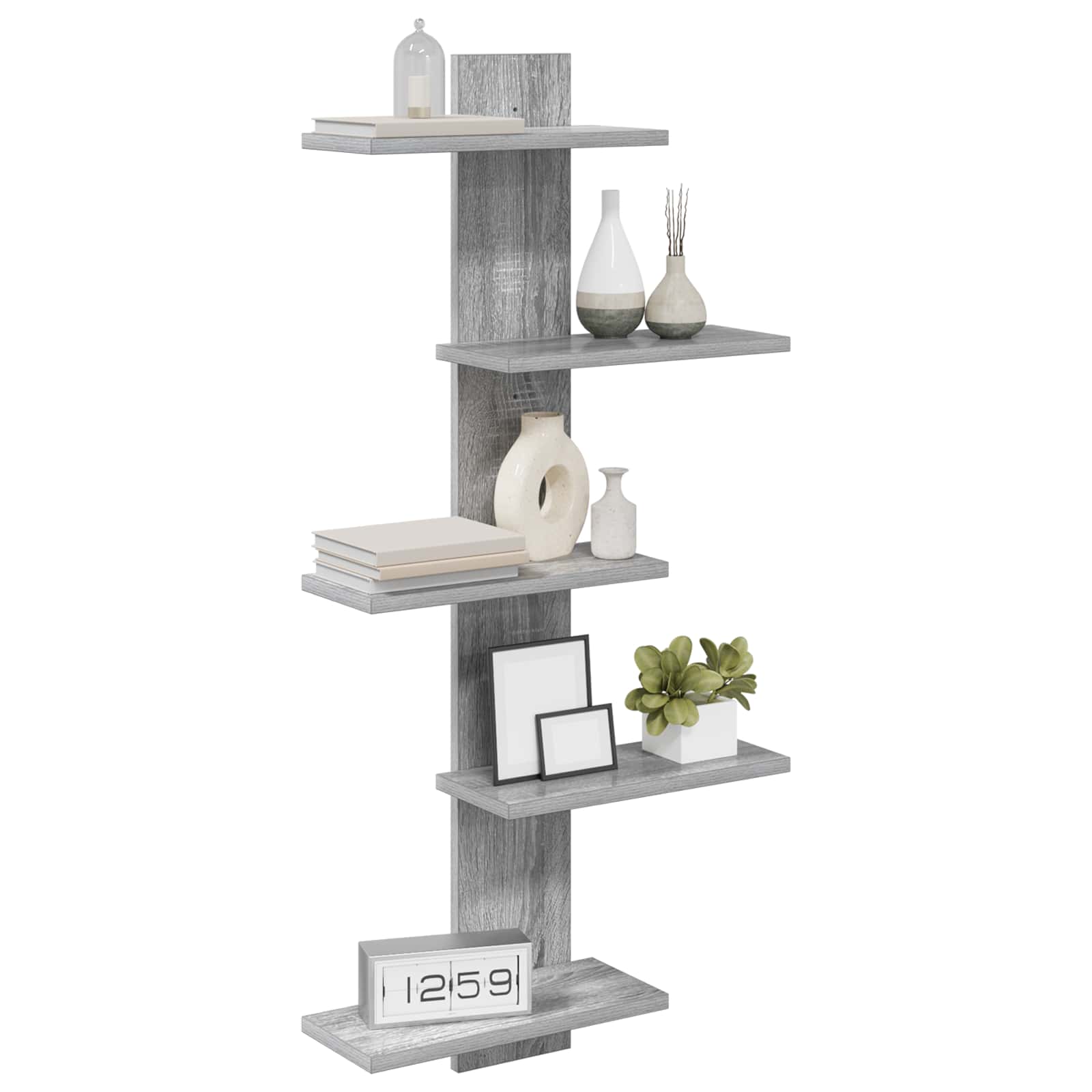 Mensola a muro flottante Sonoma grigio 48,5 x 15 x 101 cm | homemem39