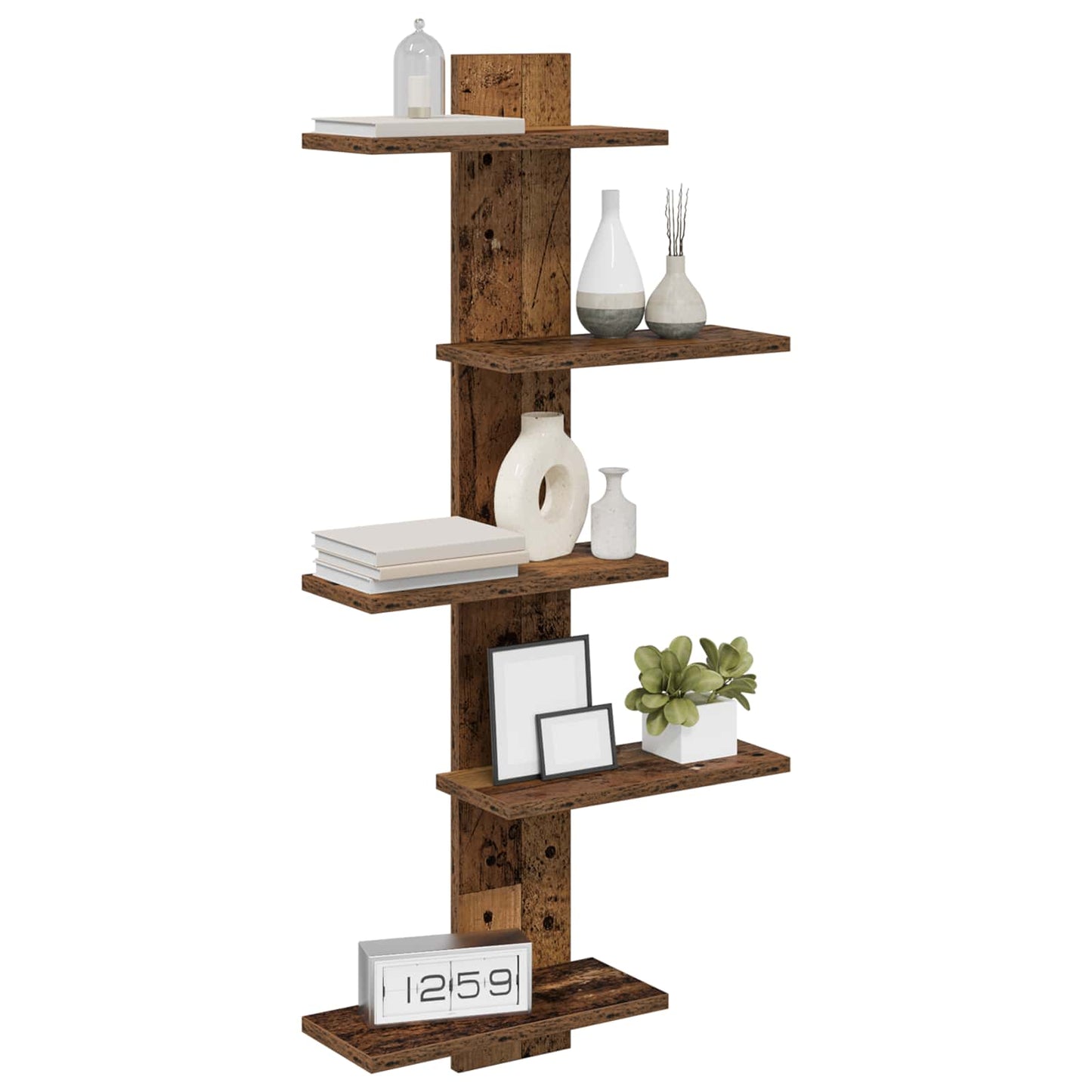 Mensola a muro flottante Legno antico 48,5 x 15 x 101 cm | homemem39