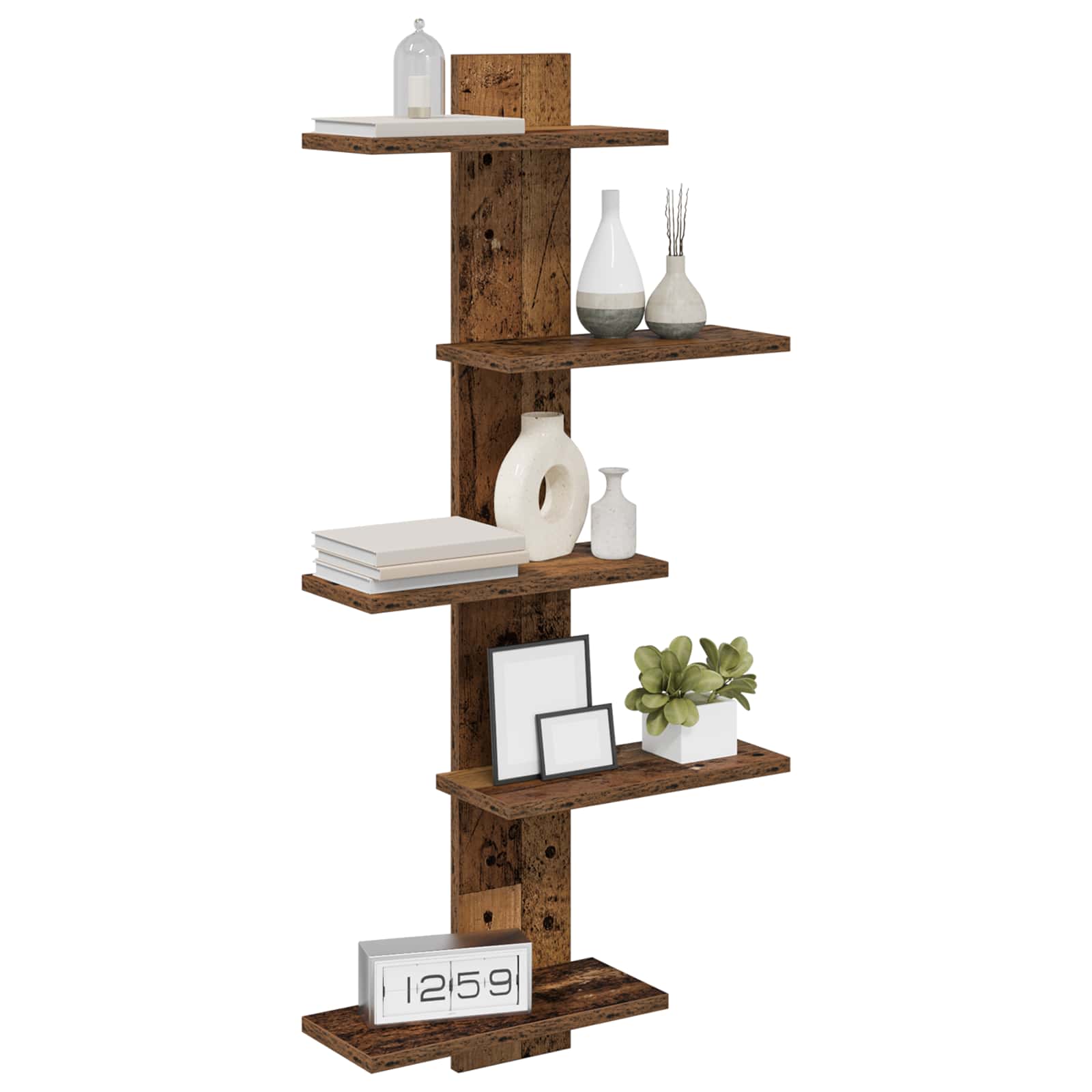 Mensola a muro flottante Legno antico 48,5 x 15 x 101 cm | homemem39