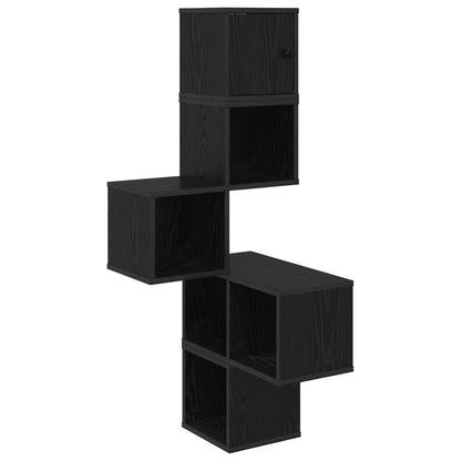 Mensola Angolare da Parete Rovere Nero 48 x 48 x 120 cm | homemem39