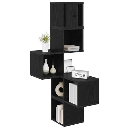Mensola Angolare da Parete Rovere Nero 48 x 48 x 120 cm | homemem39