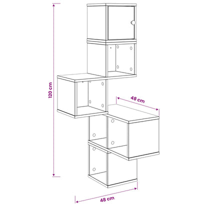 Mensola Angolare da Parete Rovere Sonoma 48 x 48 x 120 cm | homemem39
