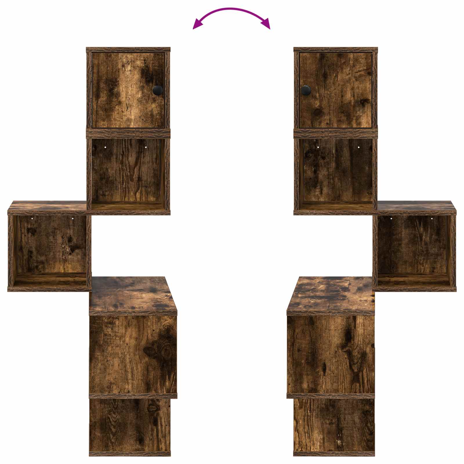 Mensola Angolare da Parete Rovere Fumo 48 x 48 x 120 cm | homemem39