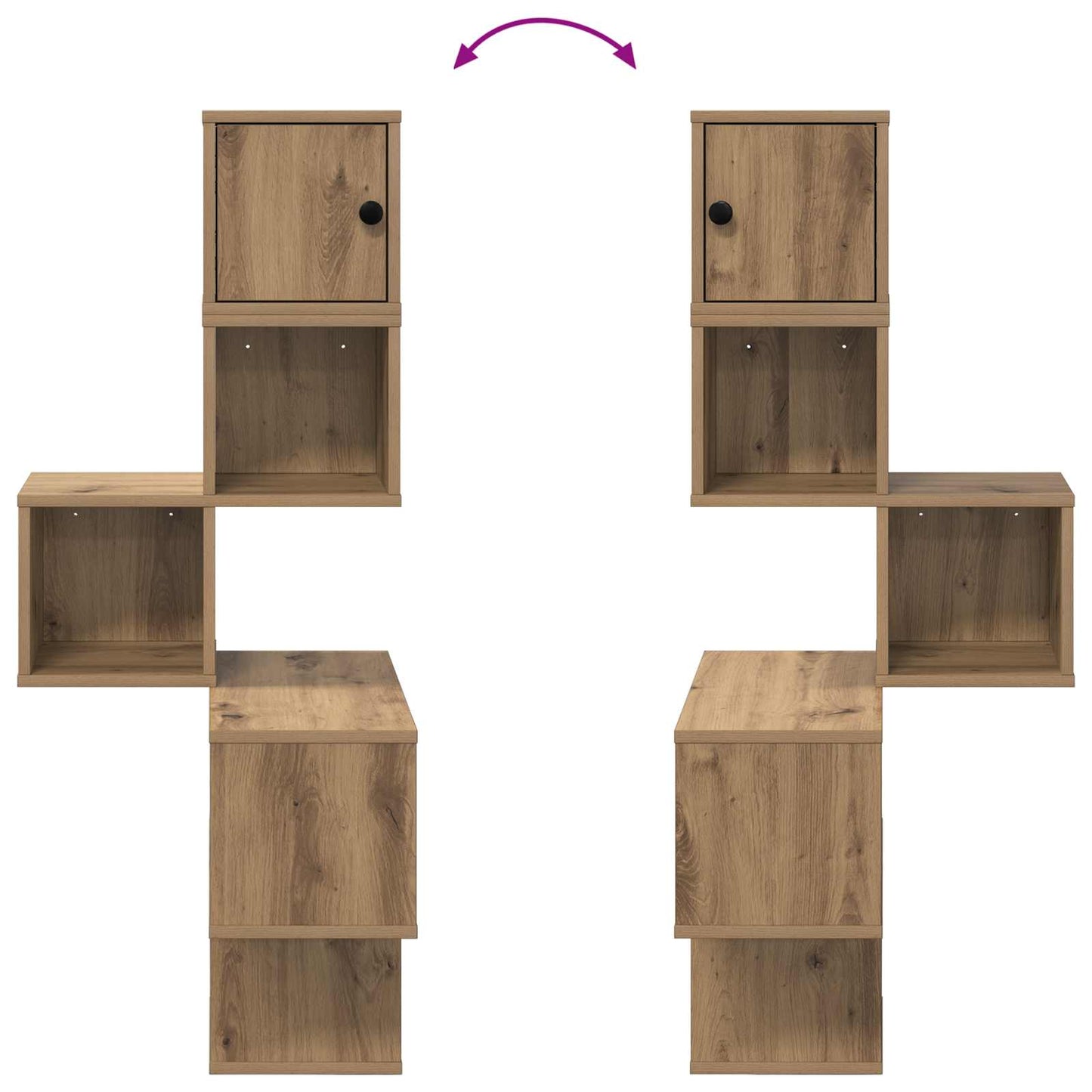 Mensola Angolare da Parete Rovere Artigianale 48 x 48 x 120 cm | homemem39