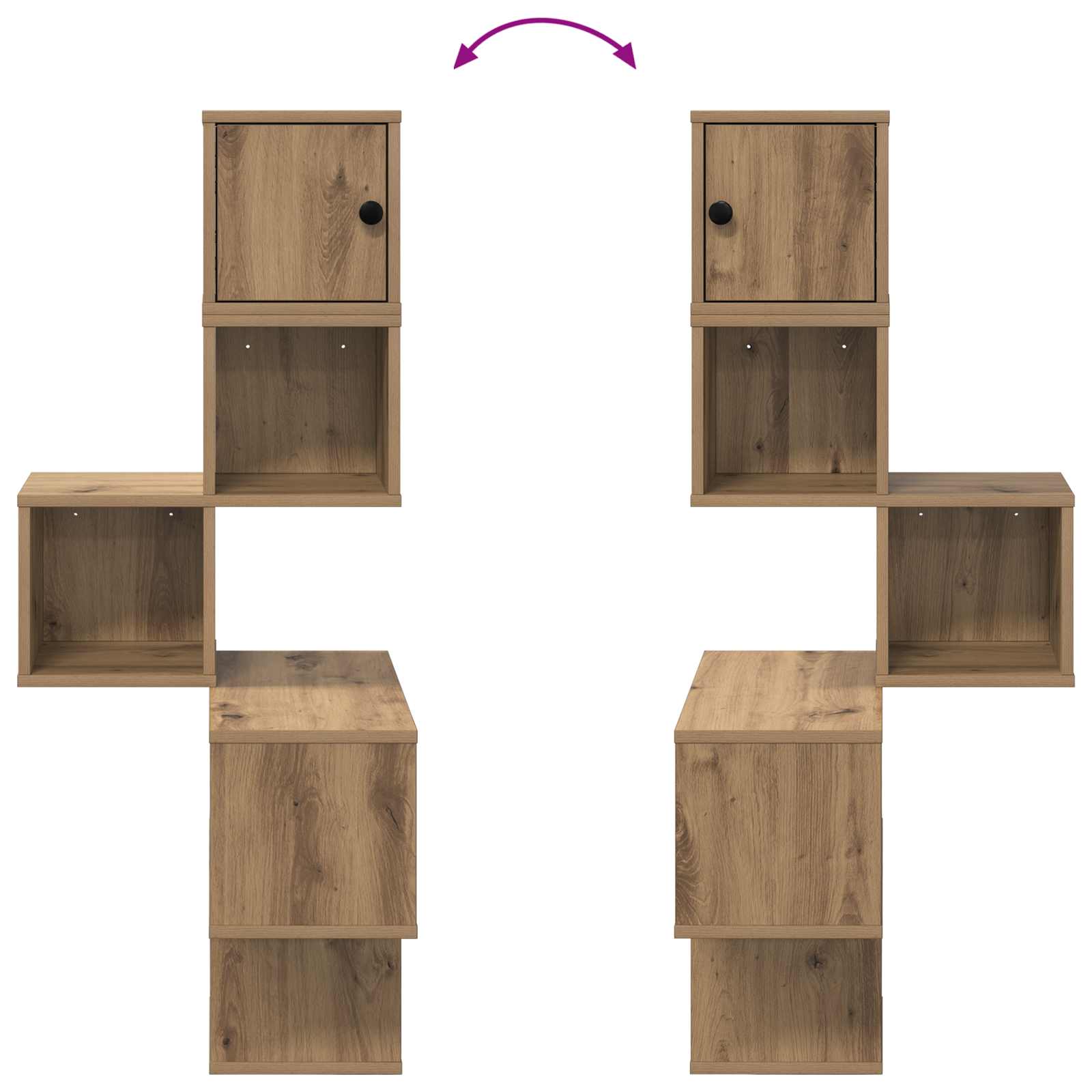 Mensola Angolare da Parete Rovere Artigianale 48 x 48 x 120 cm | homemem39