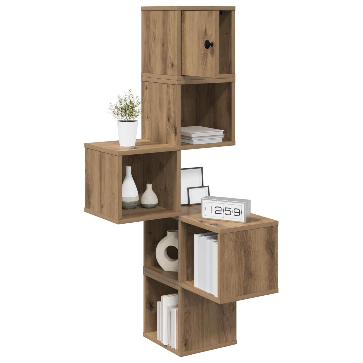 Mensola Angolare da Parete Rovere Artigianale 48 x 48 x 120 cm | homemem39