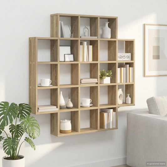 Scaffale da parete Rovere Sonoma 100 x 13 x 100 cm | homemem39