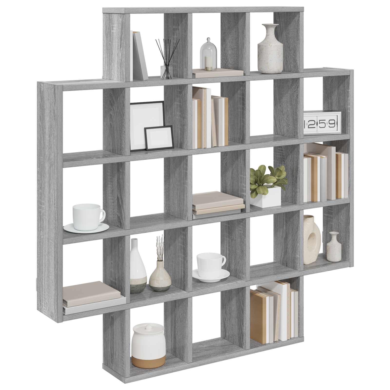 Scaffale da parete Sonoma grigio 100 x 13 x 100 cm | homemem39