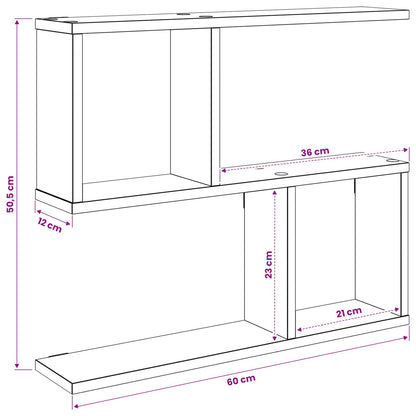 Scaffale da parete Rovere Nero 60 x 12 x 50,5 cm | homemem39