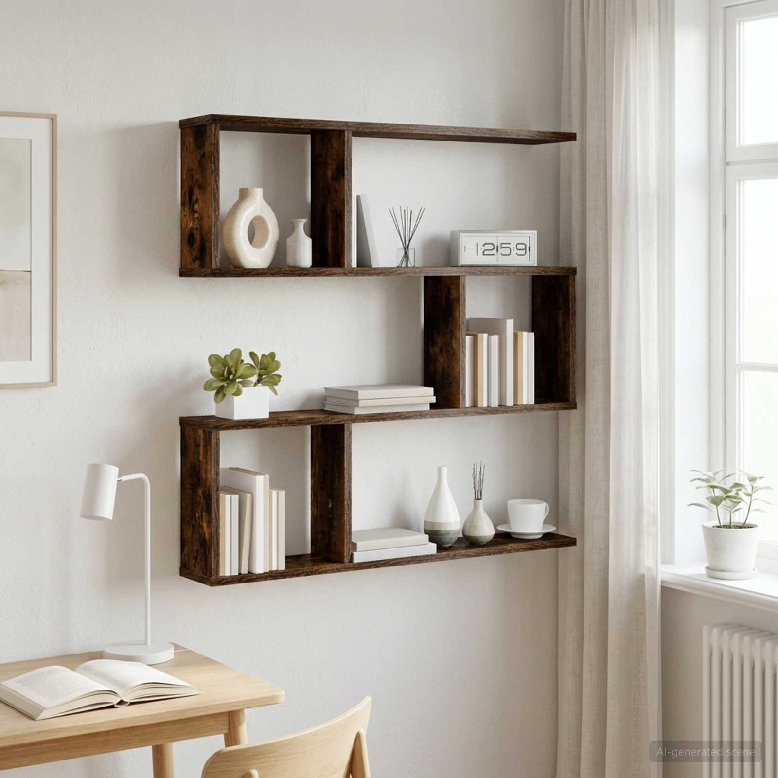 Scaffale da parete Rovere Fumo 80 x 12 x 79,5 cm | homemem39