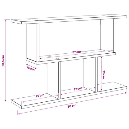 Scaffale da parete Rovere Nero 80 x 15 x 50,5 cm | homemem39