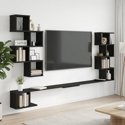 Mensola per TV da muro Rovere Nero 160 x 15 x 94 cm | homemem39