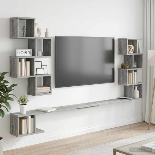 Mensola per TV da muro Sonoma grigio 160 x 15 x 94 cm | homemem39