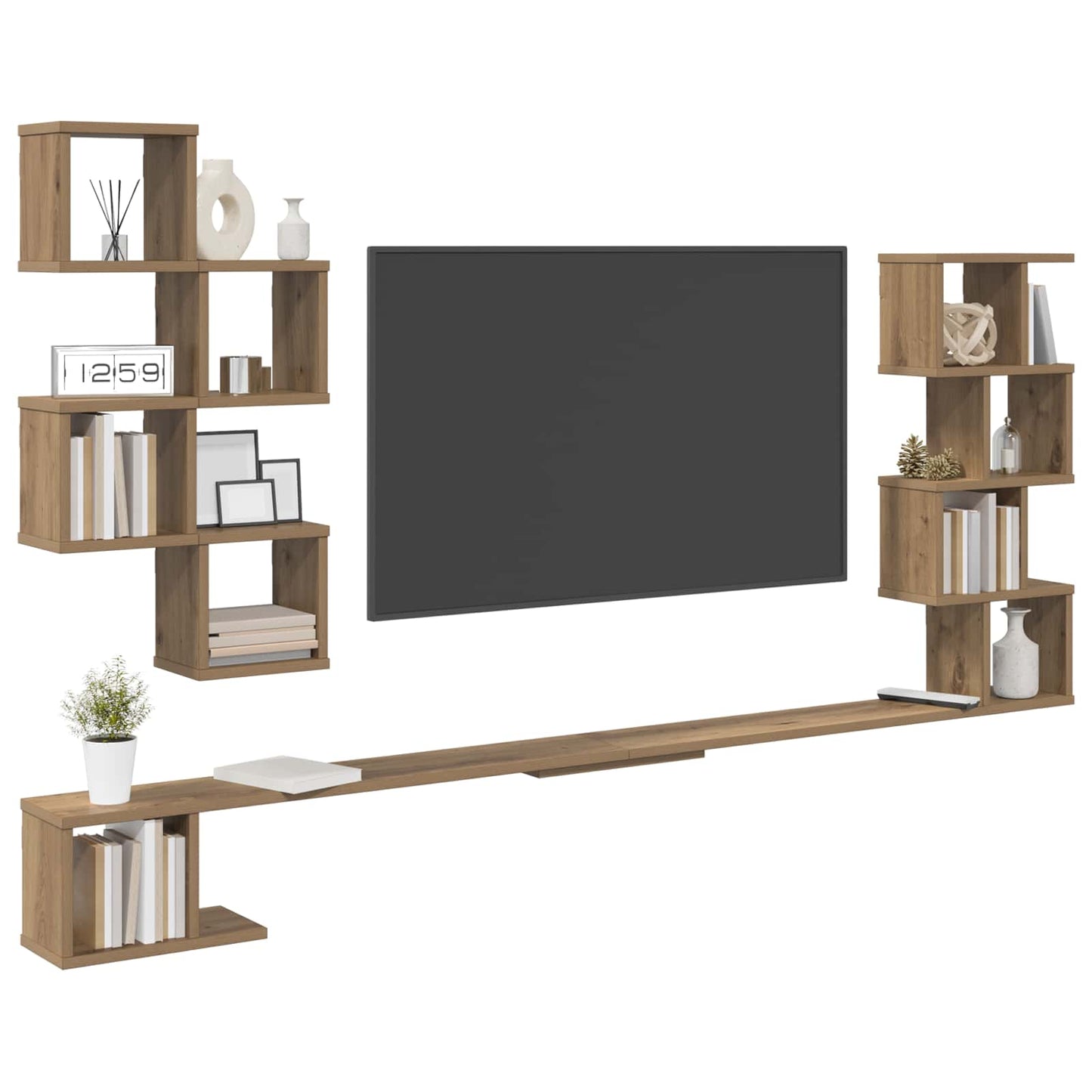 Mensola per TV da muro Rovere Artigianale 160 x 15 x 94 cm | homemem39