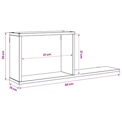Scaffali flottanti Legno antico 80 x 15 x 30 cm | homemem39