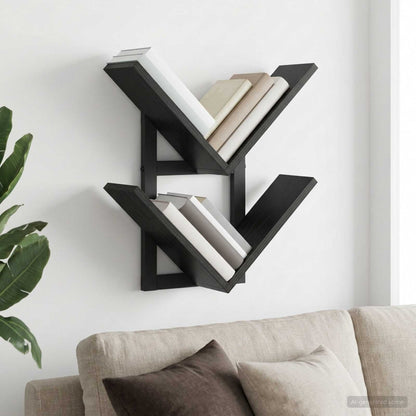 Mensola a muro flottante Rovere Nero 43 x 15 x 47 cm | homemem39