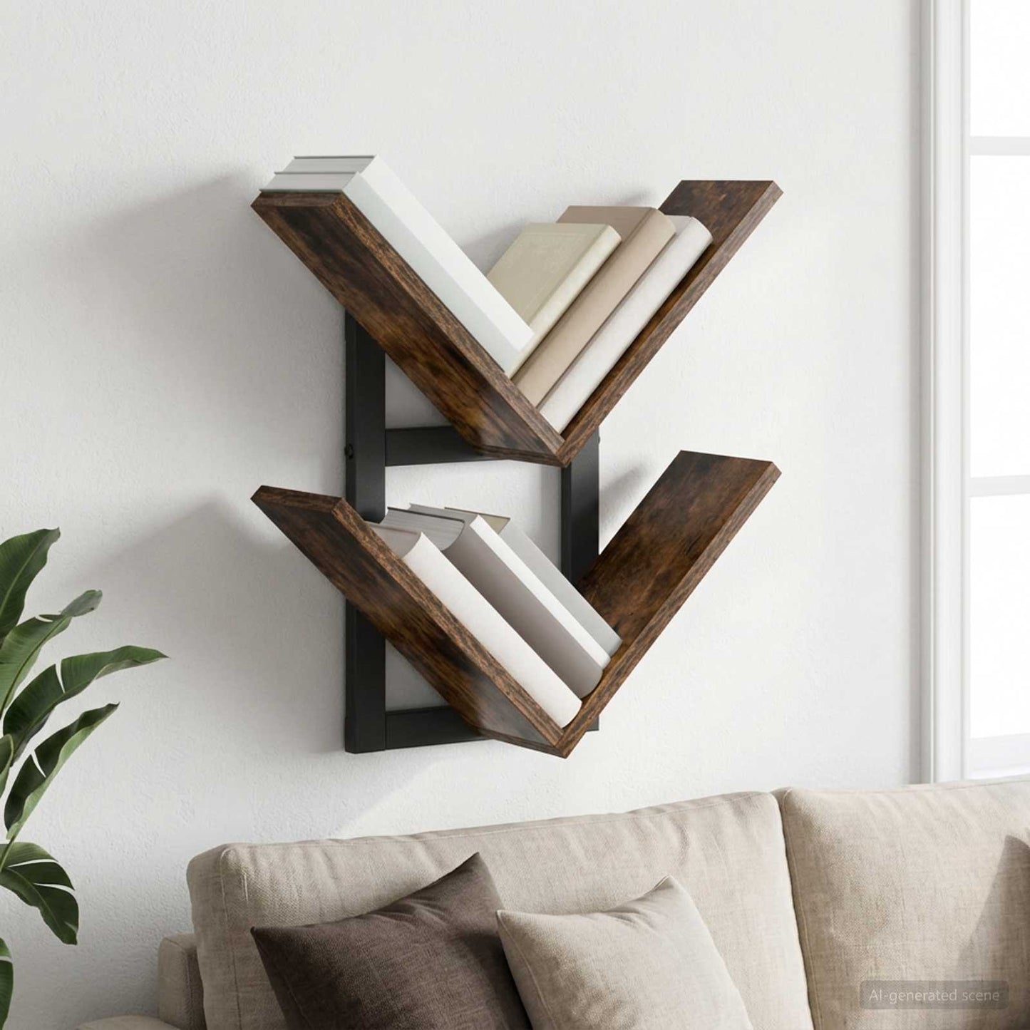 Mensola a muro flottante Rovere Fumo 43 x 15 x 47 cm | homemem39