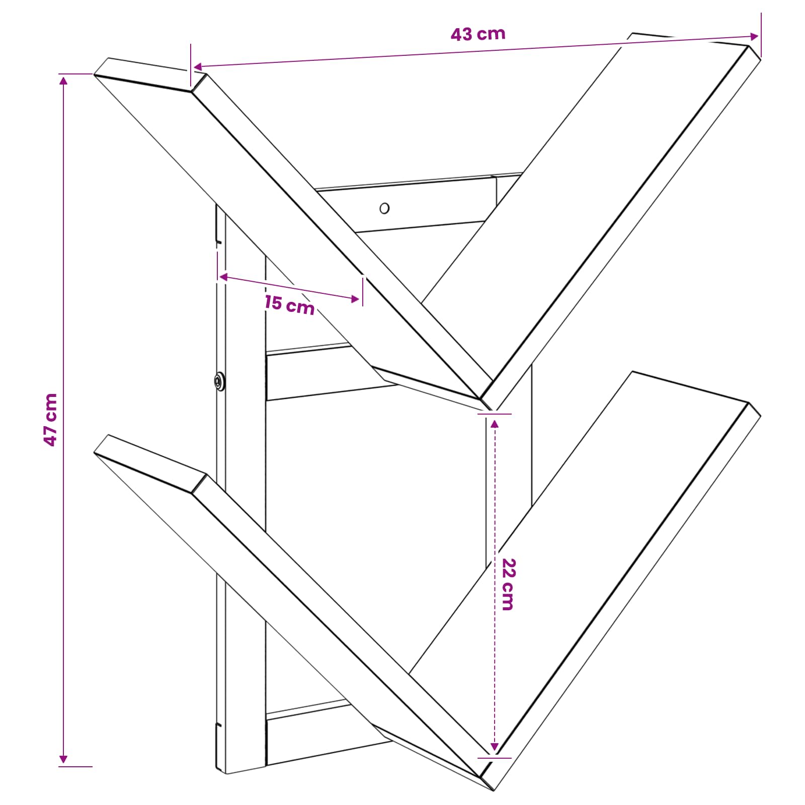 Mensola a muro flottante 2 pcs Legno antico 43 x 15 x 47 cm | homemem39