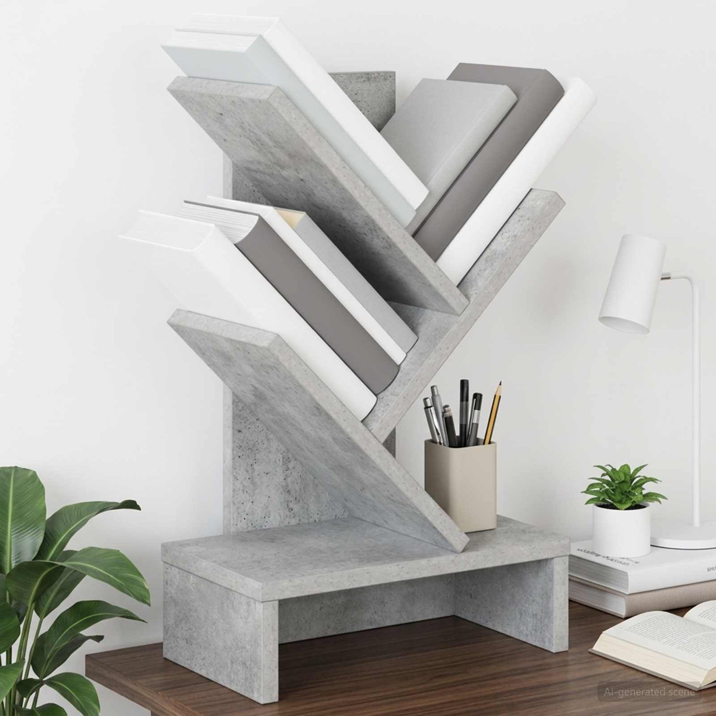Scaffale per Libri a Forma di Albero 3 Strati 30 x 18 x 48 cm | homemem39