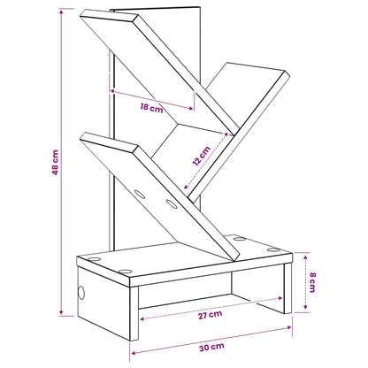 Scaffale per Libri a Forma di Albero 3 Strati 30 x 18 x 48 cm | homemem39