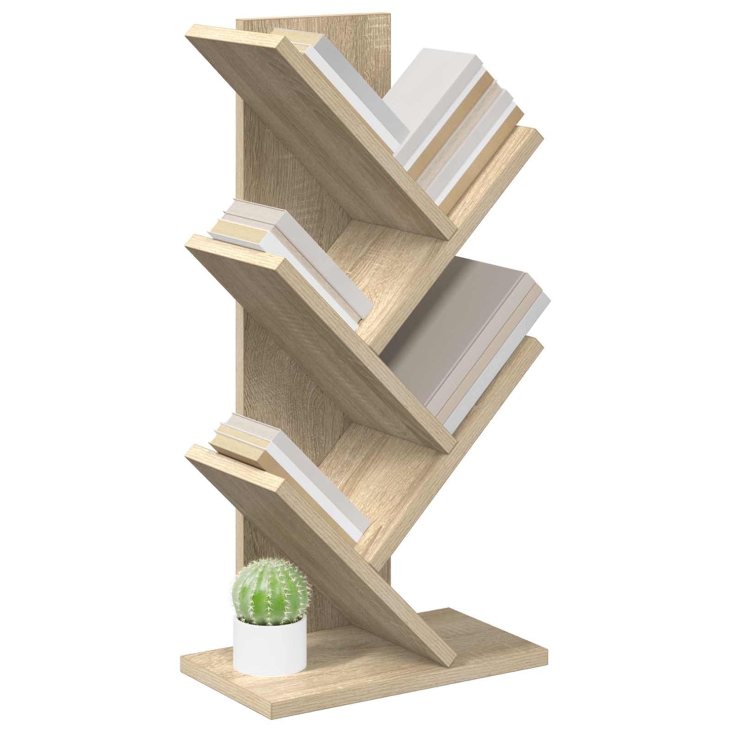 Libreria ad Albero 4 Ripiani 30 x 18 x 60 cm Rovere Sonoma