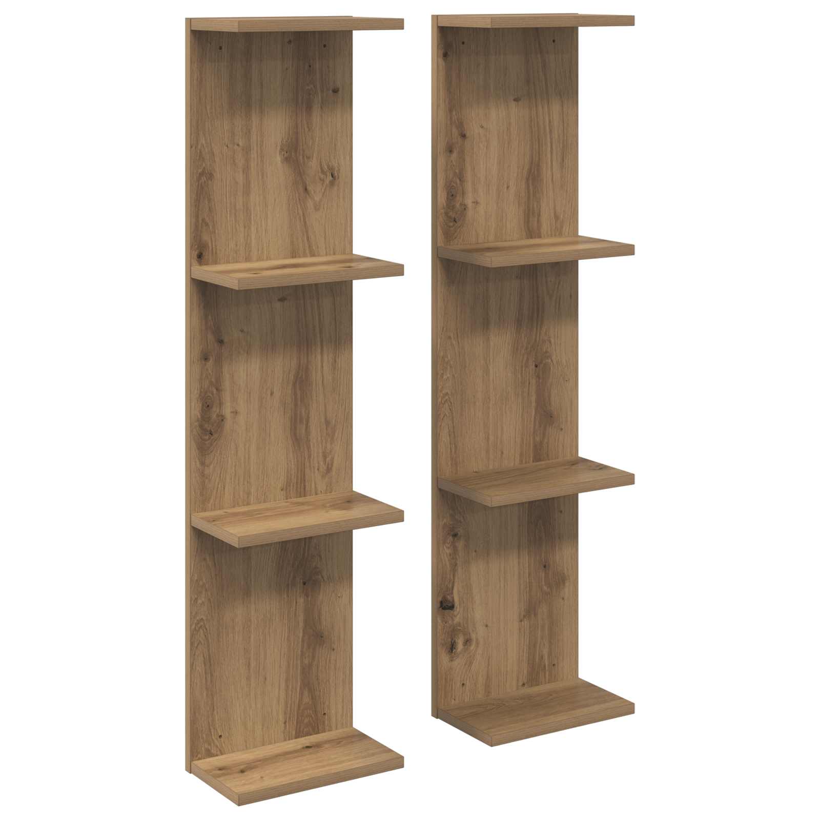 Scaffale da parete 2 pcs Rovere Artigianale 25 x 15 x 100 cm | homemem39