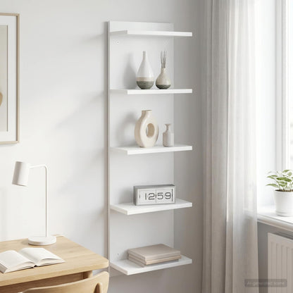 Scaffale da parete Bianco 30 x 15 x 100 cm Legno ingegnerizzato | homemem39
