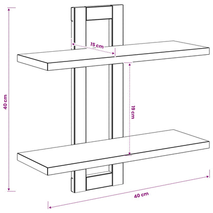 Scaffali flottanti Sonoma grigio 40 x 15 x 40 cm | homemem39
