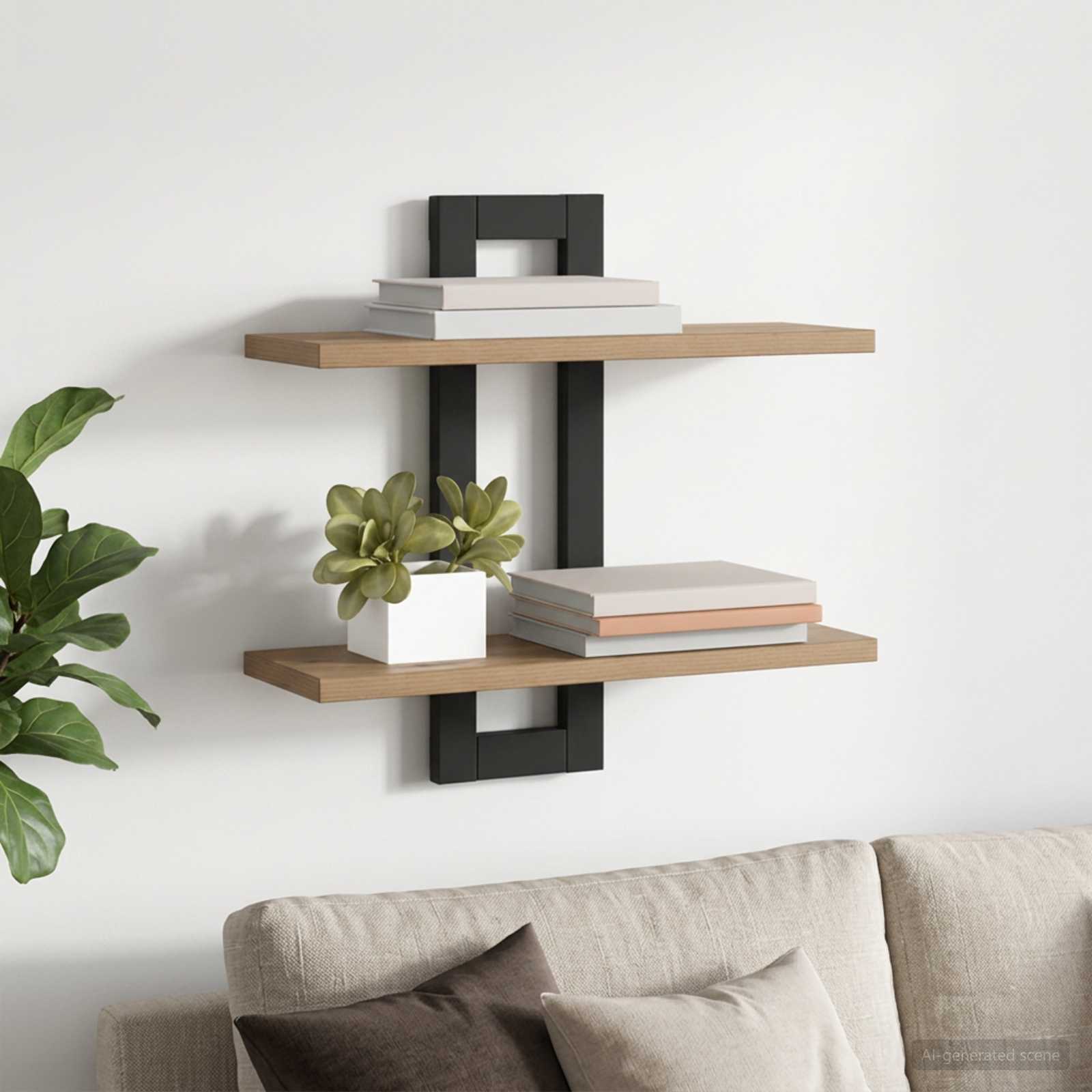Scaffali flottanti Rovere Artigianale 40 x 15 x 40 cm | homemem39