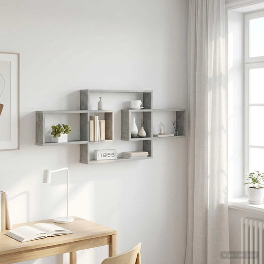 Scaffale da parete Grigio Cemento 130 x 10 x 50 cm | homemem39