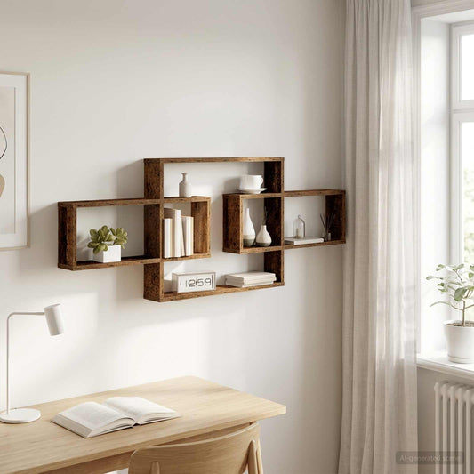 Scaffale da parete Legno antico 130 x 10 x 50 cm | homemem39