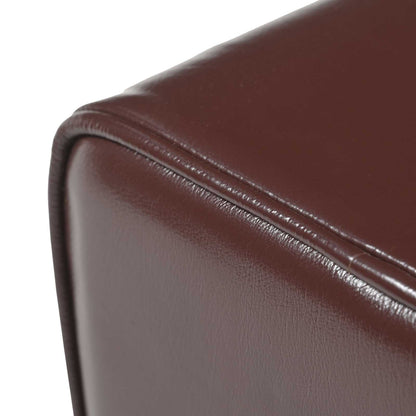 panchina 40 x 30 x 45 cm Pelle Vera Marrone Scuro