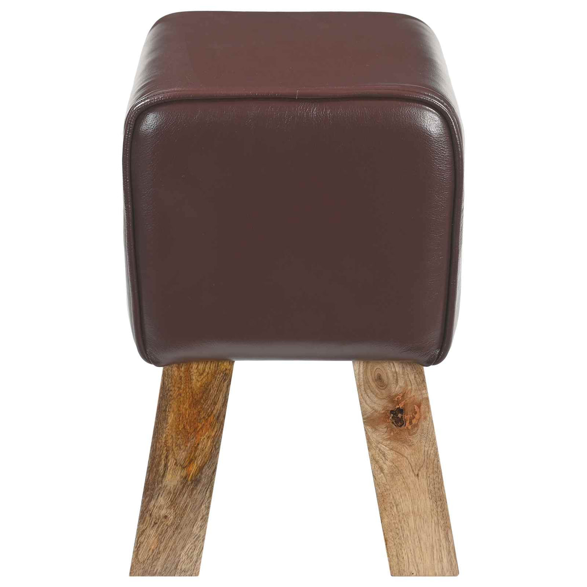 panchina 40 x 30 x 45 cm Pelle Vera Marrone Scuro