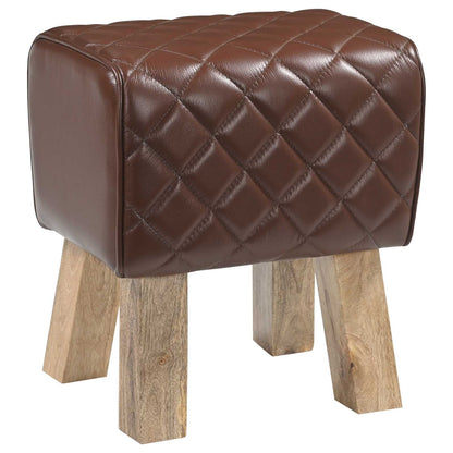 panchina 40 x 30 x 45 cm Pelle Vera Marrone diamante