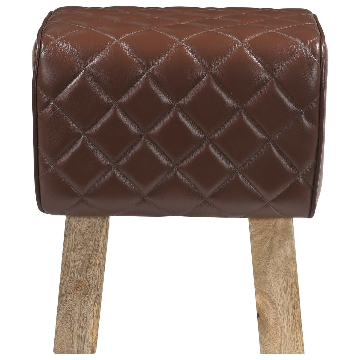 panchina 40 x 30 x 45 cm Pelle Vera Marrone diamante