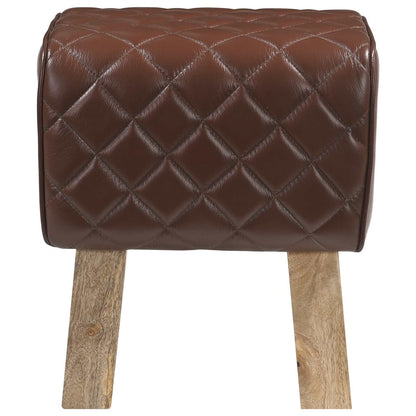 panchina 40 x 30 x 45 cm Pelle Vera Marrone diamante