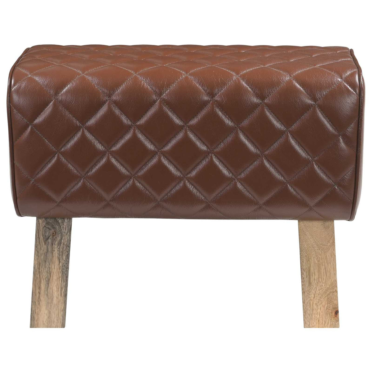 panca 60 x 30 x 45 cm Pelle Vera Marrone diamante