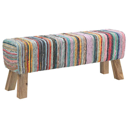 panchina 110 x 30 x 45 cm Pelle Vera Multicolore