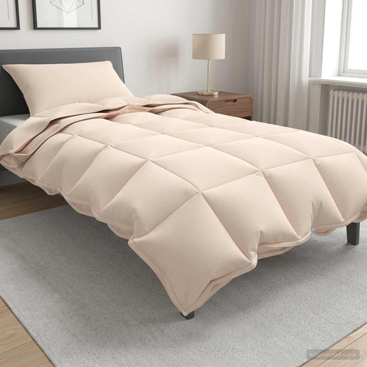 Set di Piumoni Beige 137 x 200 cm Cotone, Kapok, Poliestere