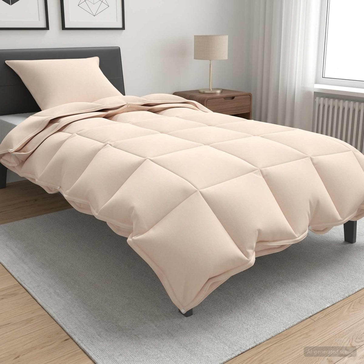 Set di Piumoni Beige 137 x 200 cm Cotone, Kapok, Poliestere
