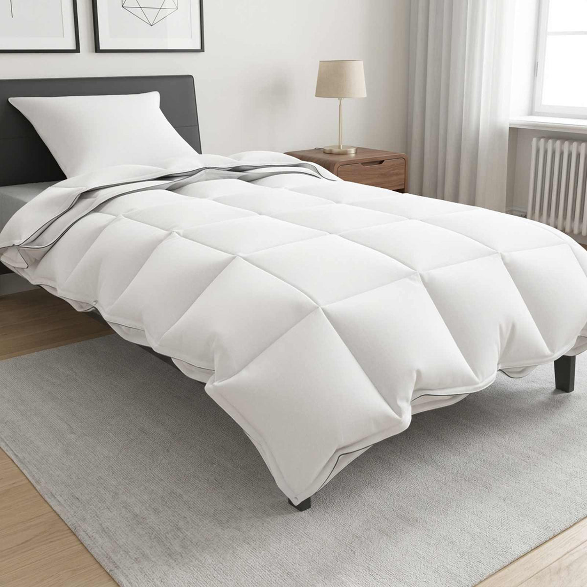 Set di Piumoni Bianco Cotone, Bambù, Poliestere