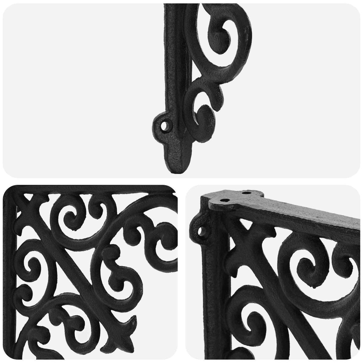 Supporti per mensole da parete 2 pz Nero 14 x 14 x 3,5 cm | homemem39