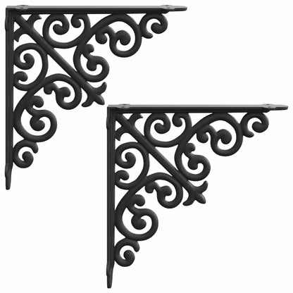 Supporti per mensole da parete 2 pz Nero 24 x 24 x 3,5 cm | homemem39