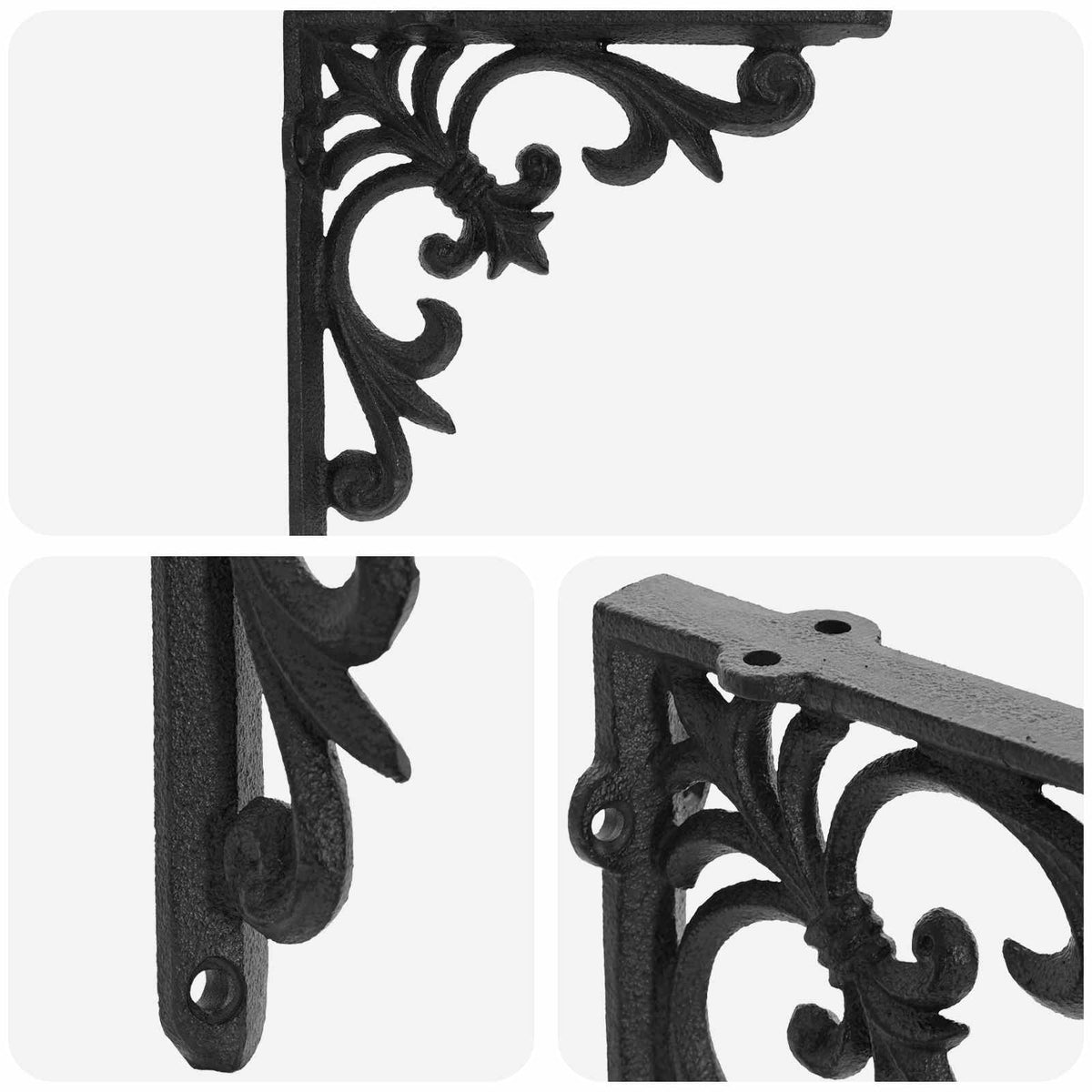 Supporti per mensole da parete 2 pz Nero 21.5 x 21.5 x 3.5 cm | homemem39