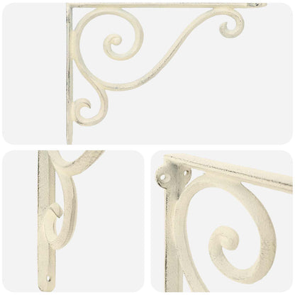 Supporti per mensole da parete 12 pz Bianco Antico