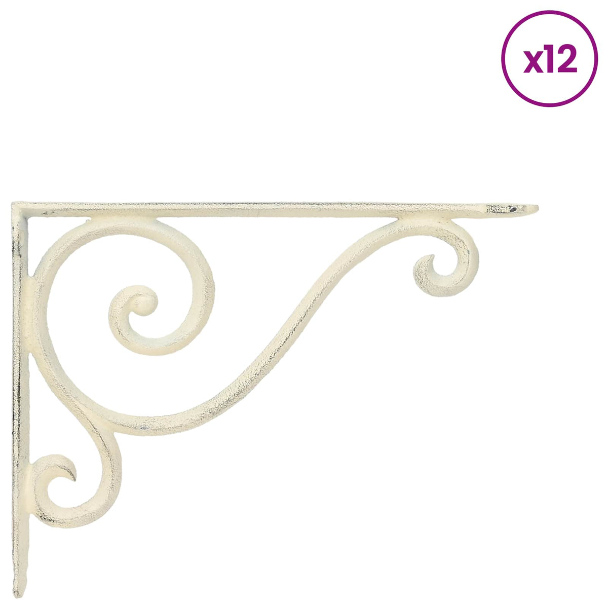 Supporti per mensole da parete 12 pz Bianco Antico